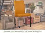 Leren eetkamerstoel Comfort met wieltjes - Toledo Leem, Huis en Inrichting, Overige kleuren, Nieuw, Leer, Ophalen of Verzenden