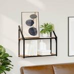 vidaXL Wandplank met plank Oud hout 60 x 21 x 51 cm Bewerkt, Huis en Inrichting, Woonaccessoires | Wandplanken en Boekenplanken