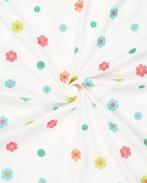 Poplin Katoen Geborduurde Bloemetjes Multicolor, Nieuw, Overige kleuren