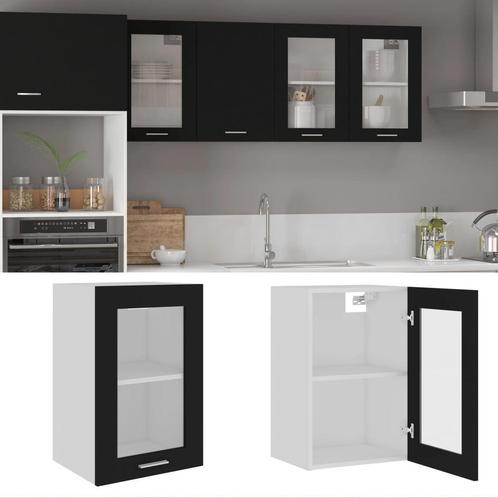 vidaXL Hangkast Lyon 40x31x60 cm bewerkt hout zwart, Huis en Inrichting, Keuken | Keukenelementen, Zwart, Nieuw, Verzenden
