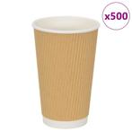 vidaXL Papieren koffiekopjes 500 st 16oz 400 ml bruin, Huis en Inrichting, Keuken | Servies, Verzenden, Nieuw