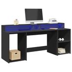vidaXL Bureau met LED-verlichting 200x55x91 cm bewerkt hout, Verzenden, Nieuw