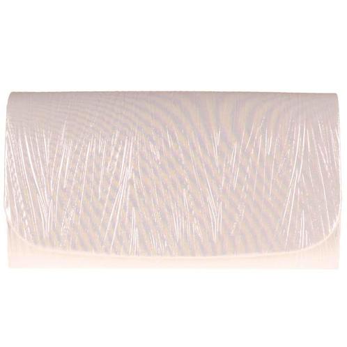 Avondtasje/Gala - Offwhite/Wit Glimmend Plisse- Envelopmodel, Sieraden, Tassen en Uiterlijk, Tassen | Damestassen, Wit, Nieuw