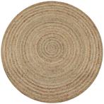 vidaXL Tapijt rond 90 cm gevlochten jute, Verzenden, Nieuw, Beige