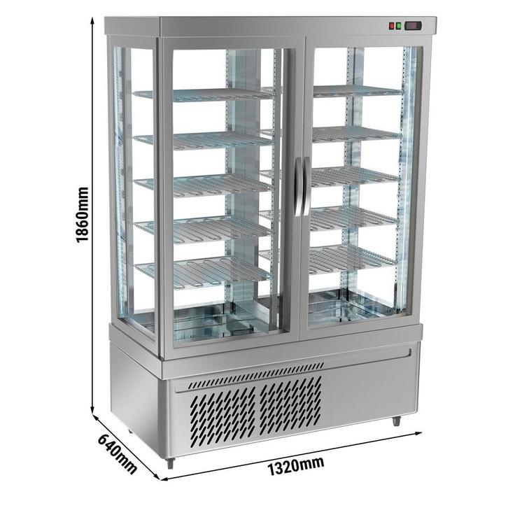 GGM Gastro | Panoramische vitrine - 935 liter - 1320mm - 10, Witgoed en Apparatuur, Koelkasten en IJskasten, Verzenden