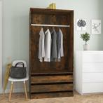 vidaXL Kledingkast 100x50x200 cm bewerkt hout gerookt, Huis en Inrichting, Kasten | Kledingkasten, Verzenden, Nieuw