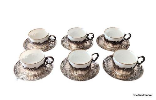 Gallia Christofle - Koffie- en theeservies (12) - Porselein,, Antiek en Kunst, Antiek | Meubels | Tafels