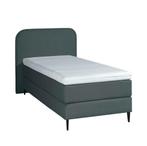 Mörgenn Bouclé Eenpersoons Boxspring Antraciet 90x200, Verzenden, Nieuw, Overige kleuren, Modern