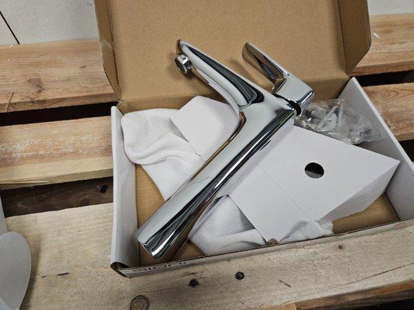 Hoge Wastafelmengkraan 26 cm BWS Karsten Waterbesparend, Doe-het-zelf en Verbouw, Sanitair, Kraan, Nieuw, Chroom, Ophalen of Verzenden