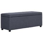 vidaXL Bankje met opbergvak 116 cm polyester donkergrijs, Huis en Inrichting, Banken | Voetenbanken en Poefen, Verzenden, Nieuw