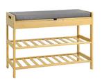 2-Laags Bamboe Schoenenrek met Zitbank en Verborgen Opbergru, Huis en Inrichting, Verzenden, Nieuw