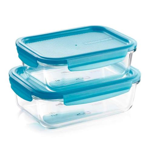 Tupperware Set Premiaglass Ovenschalen met Deksel, Huis en Inrichting, Keuken | Tupperware, Blauw, Nieuw, Ophalen of Verzenden