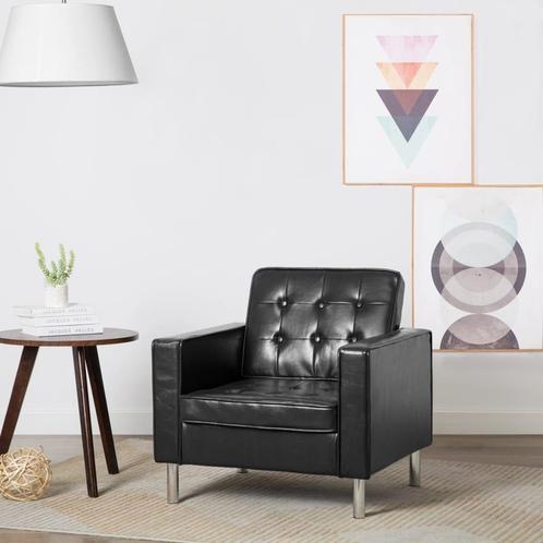 vidaXL Fauteuil kunstleer zwart, Huis en Inrichting, Fauteuils, Nieuw, Verzenden