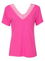 Shirt Kant Roze, dames top korte mouwen roze, Kleding | Dames, Tops, Nieuw, Verzenden