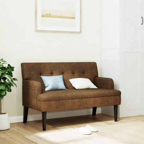 vidaXL Bankje met rugleuning 112x65,5x75 cm kunstsuèdeleer, Huis en Inrichting, Banken | Bankstellen, Nieuw, Kunststof, Verzenden
