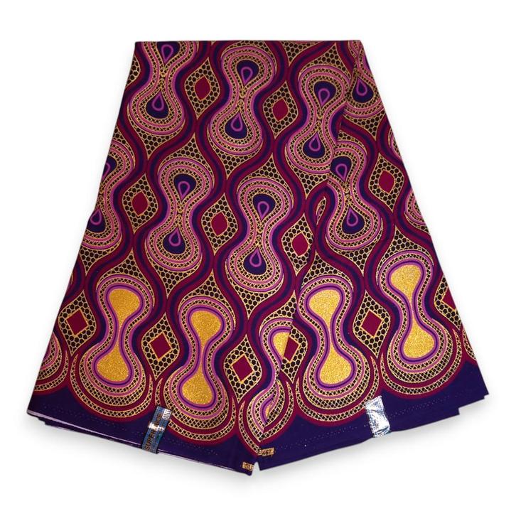 Afrikaanse stof - Exclusief versierd met glittereffecten 100, Hobby en Vrije tijd, Stoffen en Lappen, Nieuw, Ophalen of Verzenden