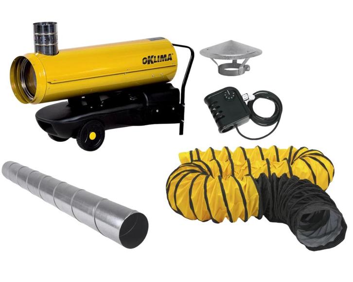 Oklima SE 120 heteluchtkanon indirect gestookt complete set, Zakelijke goederen, Machines en Bouw | Overig, Ophalen of Verzenden