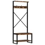 vidaXL Kledingrek 80x40x190 cm massief gerecycled hout, Huis en Inrichting, Woonaccessoires | Wandplanken en Boekenplanken, Verzenden