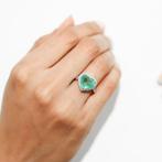 Verlovingsring - 18 karaat Witgoud - 5.00ct. tw. Smaragd -