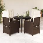 vidaXL 5-delige Tuinset met kussens poly rattan bruin, Tuin en Terras, 4 zitplaatsen, Nieuw, Tuinset, Verzenden