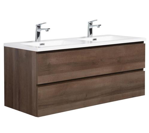 Badkamermeubel Set Angela 120 cm Bruin Eiken Badmeubel, Huis en Inrichting, Badkamer | Badkamermeubels, Nieuw, Wastafelkast, Verzenden