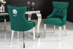 Barokke stoel CASTLE DELUXE smaragdgroen fluwelen, Huis en Inrichting, Stoelen, Nieuw, Ophalen of Verzenden