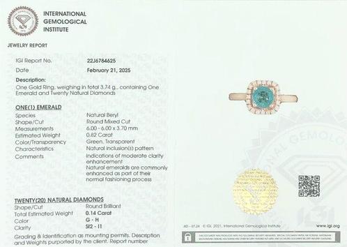 Trouwring - 14 karaat Roségoud - 0.96ct. tw. Smaragd -, Sieraden, Tassen en Uiterlijk, Antieke sieraden