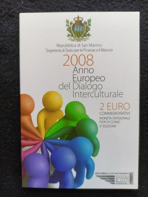 San Marino. 2 Euro 2008/2015 Dialogo Interculturale +, Postzegels en Munten, Munten | Europa | Euromunten