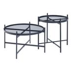 Salontafel Lier set van 2 zwart [en.casa], Verzenden, Nieuw
