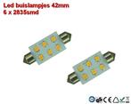 Led-buislampen 42mm 6 x 2835smd Cool-wit 10-30v, Verzenden, Nieuw