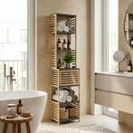 Badkamerrek Kydesby bamboe 170x39x30 cm naturel en grijs [en, Huis en Inrichting, Badkamer | Badkamermeubels, Verzenden, Nieuw