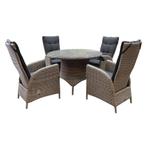 Riccione Menorca dining tuinset 110 cm rond verstelbaar, Tuin en Terras, Ophalen of Verzenden, Nieuw, Wicker