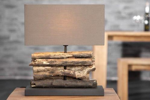 Handgemaakte tafellamp PERIFERE 40 cm bruine drijfhout, Huis en Inrichting, Lampen | Tafellampen, Ophalen of Verzenden