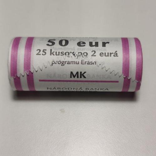 Slowakije. 2 Euro 2022 Erasmus (25 coins) in roll (Zonder, Postzegels en Munten, Munten | Europa | Euromunten