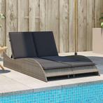 vidaXL Ligbed met kussens 114x205x73 cm poly rattan grijs, Tuin en Terras, Verzenden, Nieuw