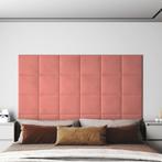 vidaXL Wandpanelen 12 st 1,08 m² 30x30 cm fluweel roze, Doe-het-zelf en Verbouw, Platen en Panelen, Verzenden, Nieuw