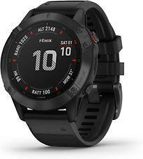 Garmin Fenix 6 Pro 47 mm zwart met een zwarte siliconen, Telecommunicatie, Mobiele telefoons | Toebehoren en Onderdelen, Zo goed als nieuw