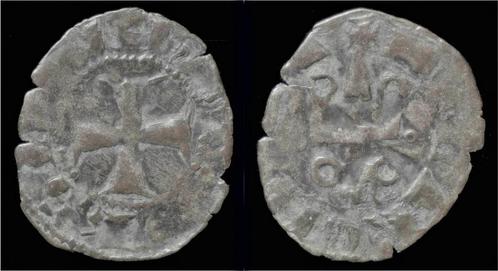 1316-1321ad Crusader Archaia Mahaut de Hainaut billon den..., Postzegels en Munten, Munten | Europa | Niet-Euromunten, Verzenden