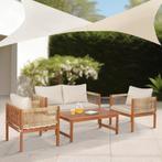 Tuinset Cannole 4-delig houtkleurig en beige casa.pro, Tuin en Terras, Tuinsets en Loungesets, Verzenden, Nieuw