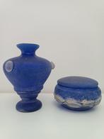 Vetro scavo vetreria murano.vaso h cm 21,portagioie larg cm, Antiek en Kunst