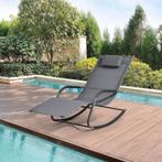Ligstoel schommelstoel 147x63x89 cm donkergrijs set van 2, Tuin en Terras, Ligbedden, Verzenden, Nieuw