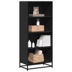 vidaXL Boekenkast 60x35x139 cm bewerkt hout zwart, Huis en Inrichting, Kasten | Boekenkasten, Verzenden, Nieuw, Overige houtsoorten