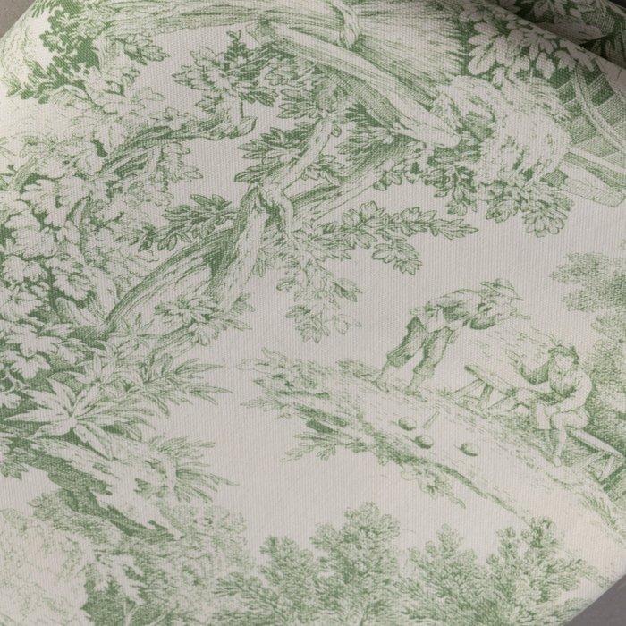 Prachtige Toile de Jouy Verde - Textiel - 250 cm - 280 cm, Antiek en Kunst, Antiek | Kleden en Textiel