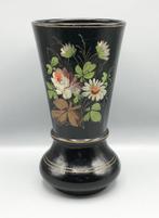 Vaas  - Glas - Zwarte opaline vaas uit de 19e eeuw, Antiek en Kunst
