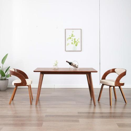vidaXL Eetkamerstoelen 2 st gebogen hout en kunstleer, Huis en Inrichting, Stoelen, Nieuw, Verzenden