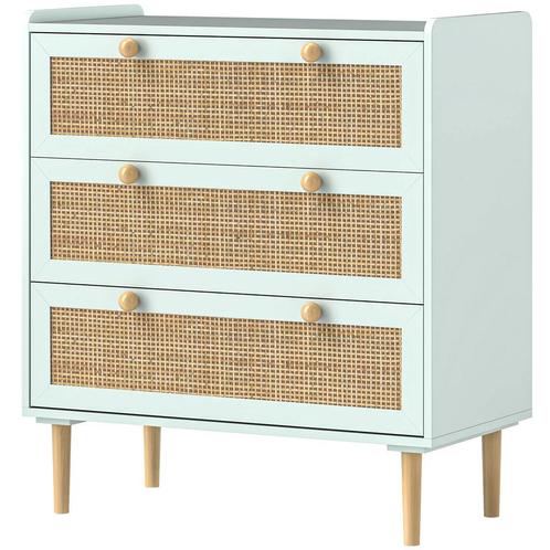 TRUUSK Ladekast Bijzettafel in Boho-Stijl - Rattanlook - 3 L, Huis en Inrichting, Kasten | Ladekasten, Nieuw, Verzenden