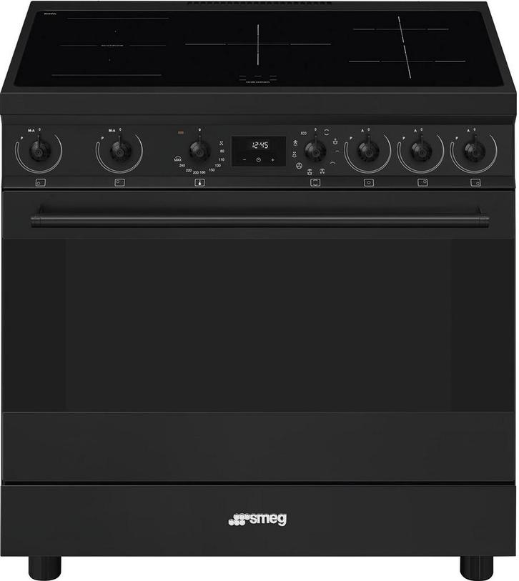 Smeg C9IMN2 inductie fornuis - mat zwart - 90 cm, Witgoed en Apparatuur, Fornuizen, 60 cm of meer, Vrijstaand, 5 kookzones of meer