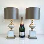 Le Dauphin - Tafellamp - Metaal, Messing, Textiel - een paar