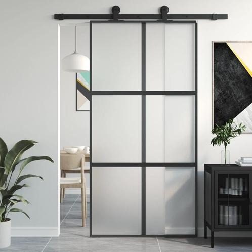 vidaXL Schuifdeur 102,5x205 cm gehard glas en aluminium, Doe-het-zelf en Verbouw, Deuren en Horren, Nieuw, Verzenden