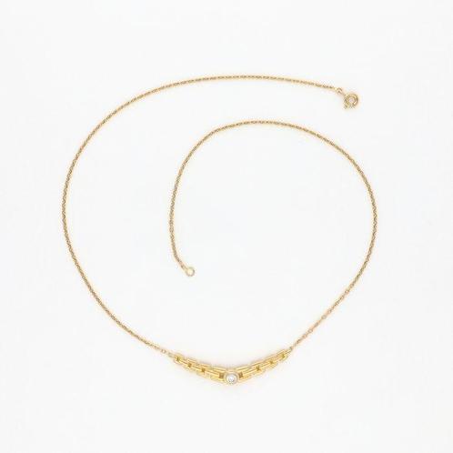 Halsketting - 18 karaat Geel goud Diamant (Natuurlijk), Sieraden, Tassen en Uiterlijk, Kettingen